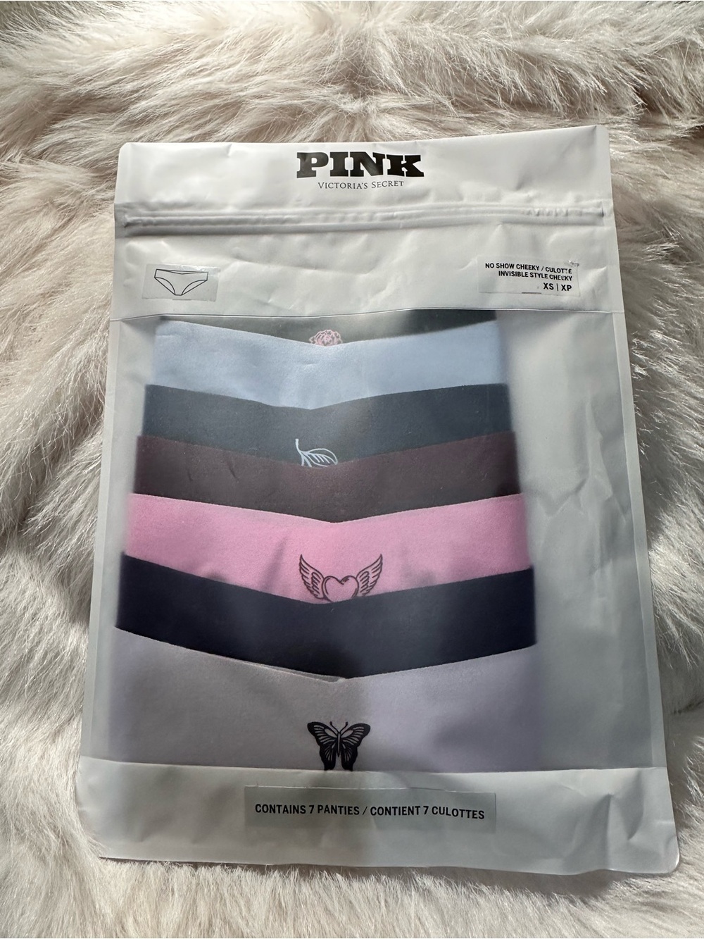 PINK Victoria's Secret Women's 7-Pack‎ No-Show Cheeky Panties - Multi Color